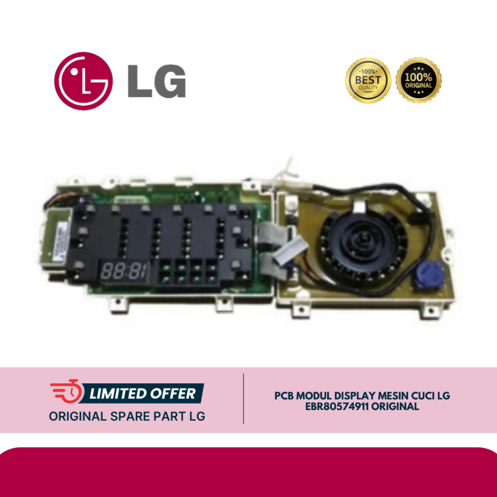 PCB MODUL DISPLAY MESIN CUCI LG EBR80574911 F1007NPPW ORIGINAL