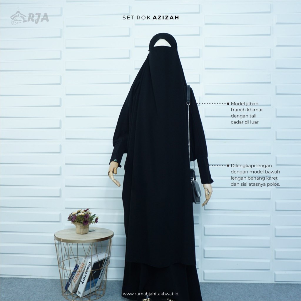 FK HITAM RJA - Jilbab French Khimar Azizah [Jilbab Only]