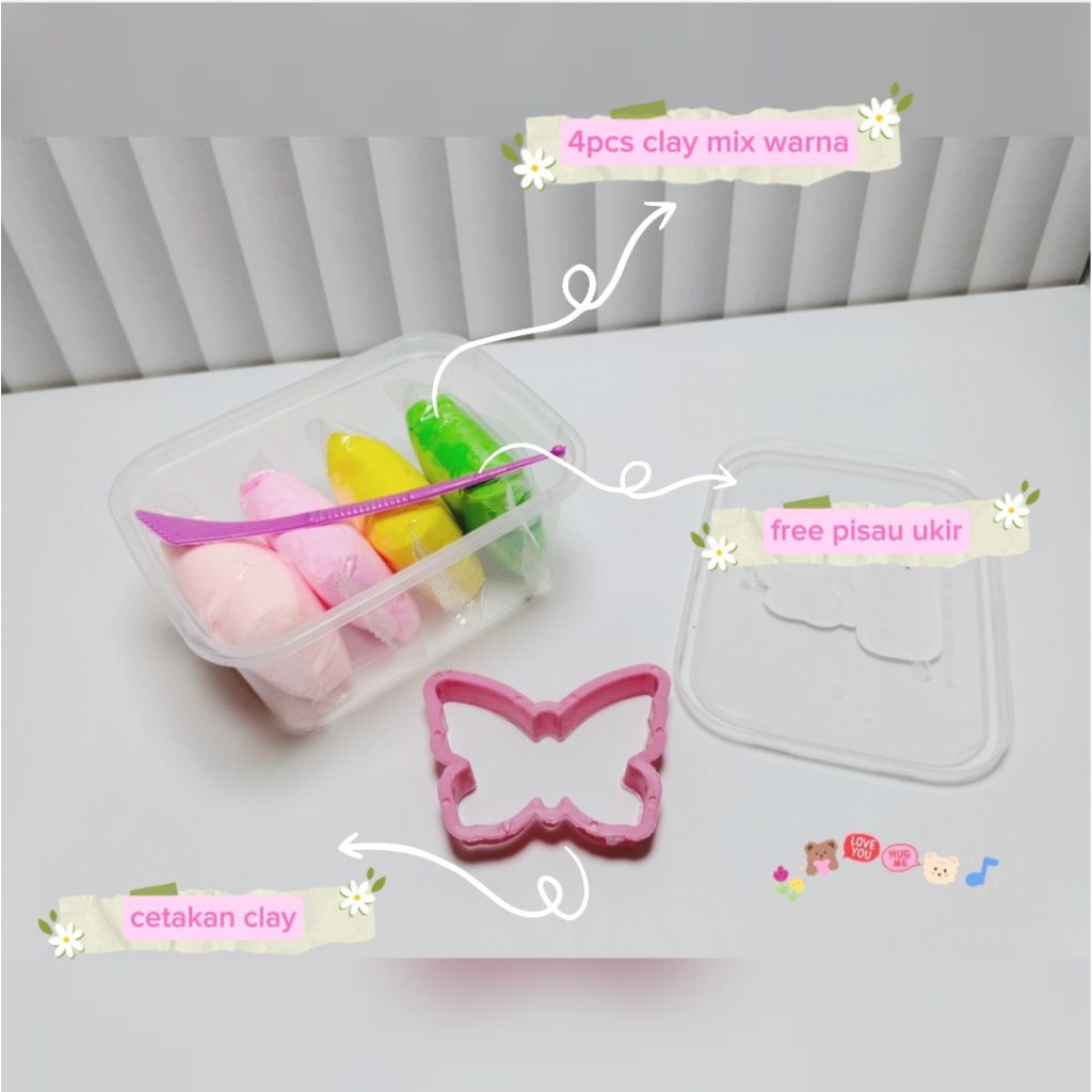 mainan edukasi clay + cetakan souvenir ulang tahun anak