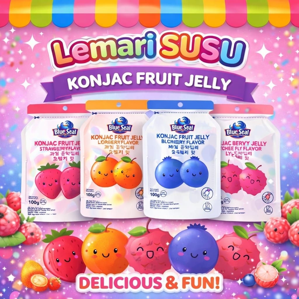 Blue Seal konjac fruit jelly/Blue seal konjac jelly/Konjac fruit jelly Blue seal