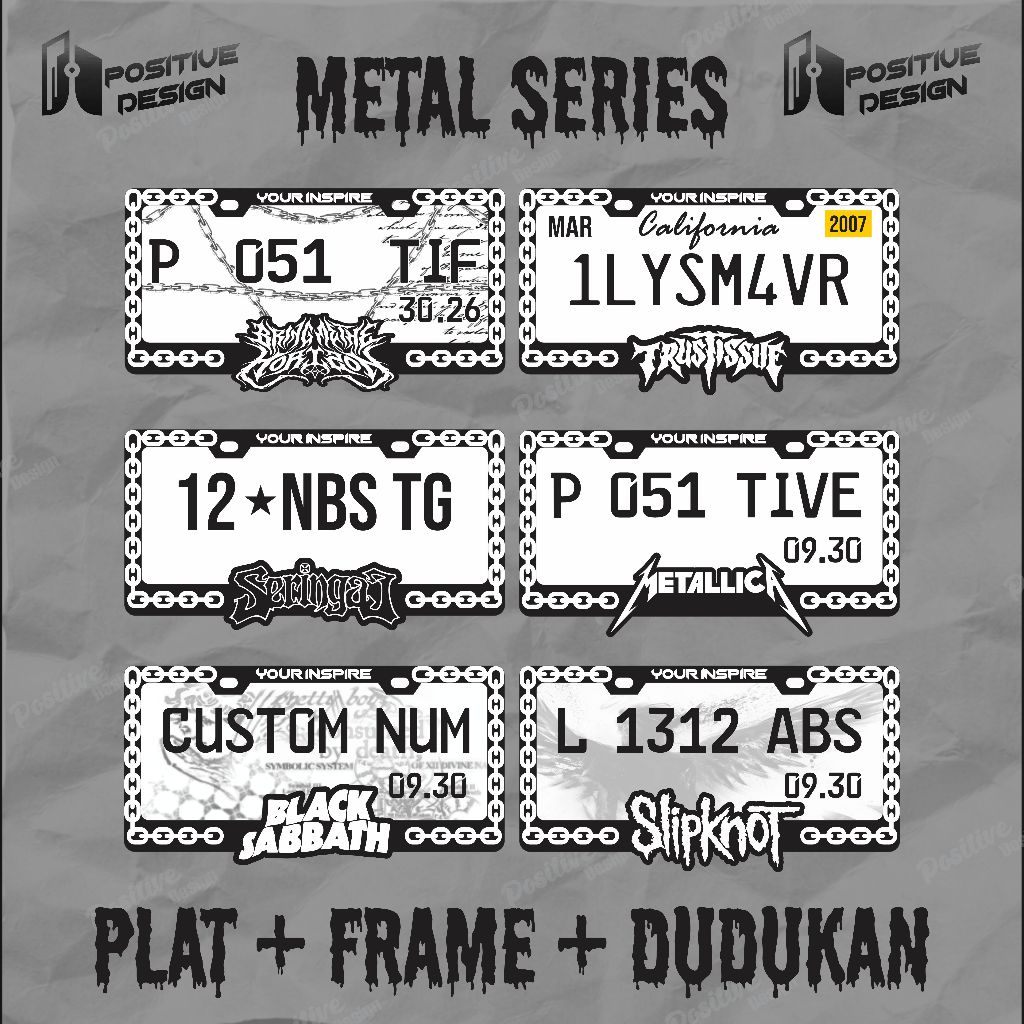 FRAME PLAT NOMOR MOTOR CUSTOM METAL SERIES ll FRAME PLAT NOMOR AKRILIK