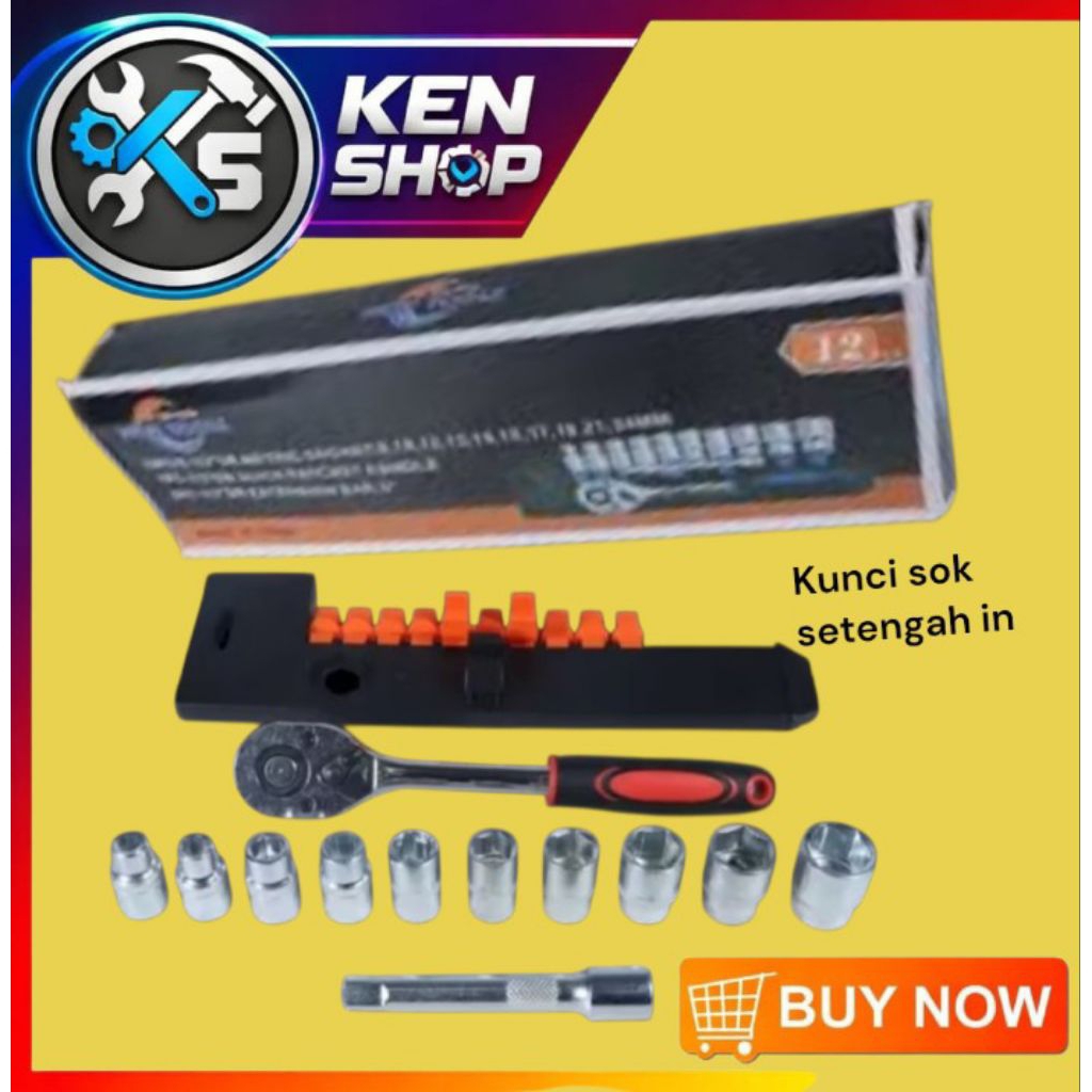 Kunci Sok Setengah in 1/2" Edtron Kunci Sok Rac chet Besar