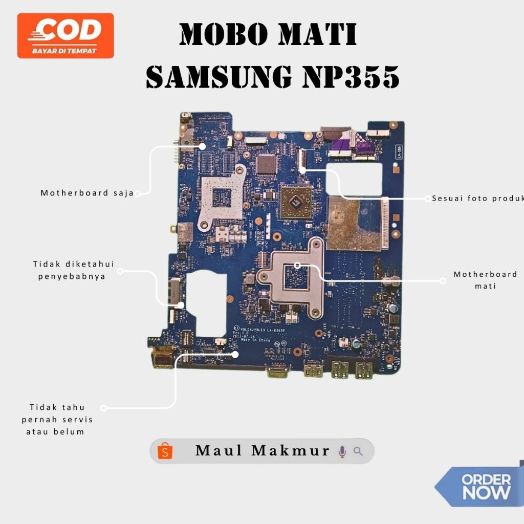 MATI Motherboard Laptop Mobo Laptop Samsung NP355