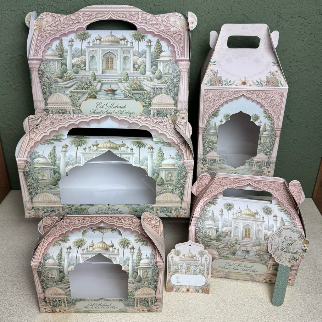 GABLE BOX LEBARAN / BOX HAMPERS IDUL FITRI / PAPERBAG BINGKISAN DUS PARCEL HARI RAYA KEMASAN KUE KER