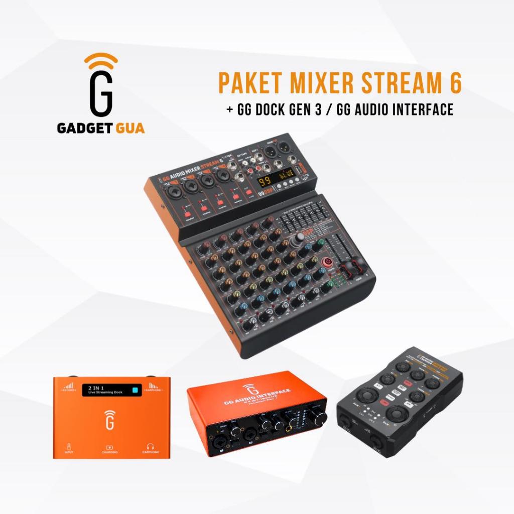 PAKET GG AUDIO MIXER STREAM 6 - Professional Audio Mixer for Karaoke Live Streamer & Live Stage