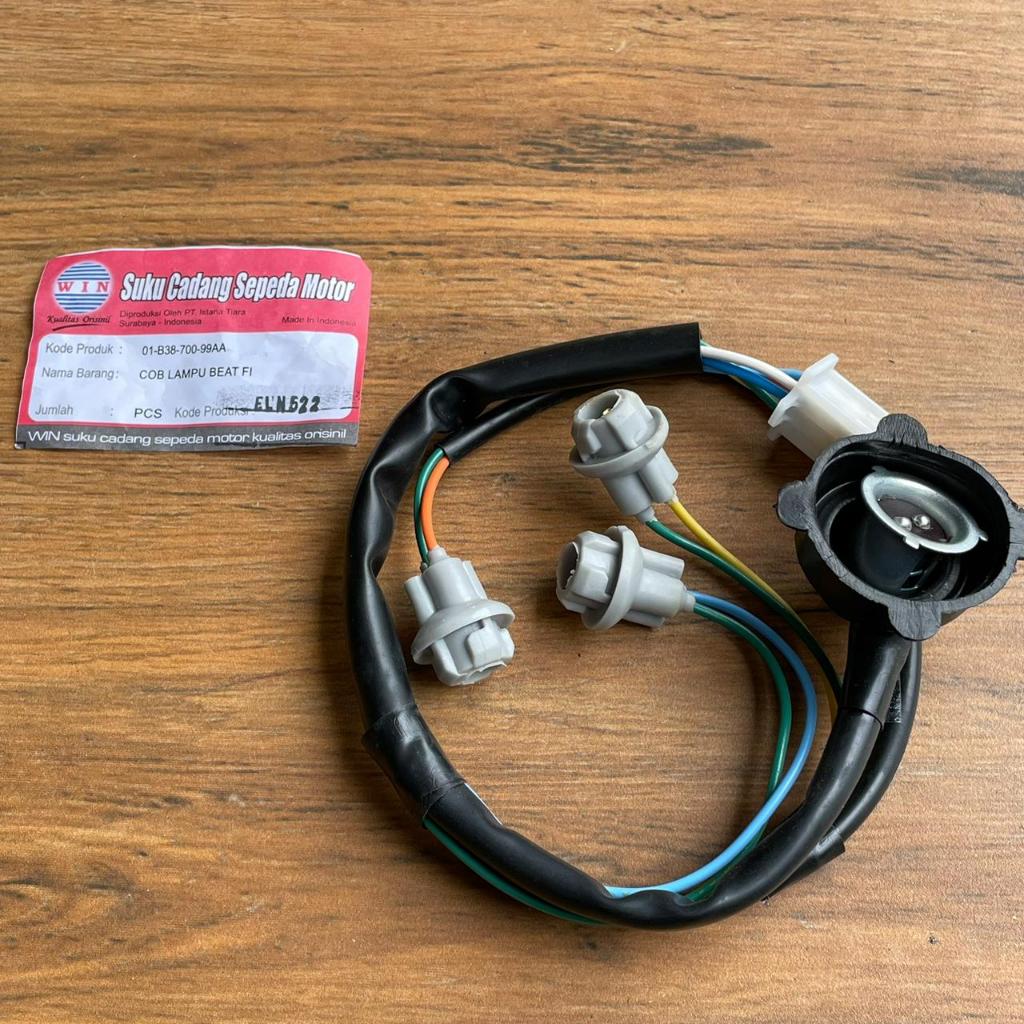 WIN Fitting Lampu Depan Honda Beat FI (Starter Kasar) - Kabel Socket Reflektor Kualitas Premium