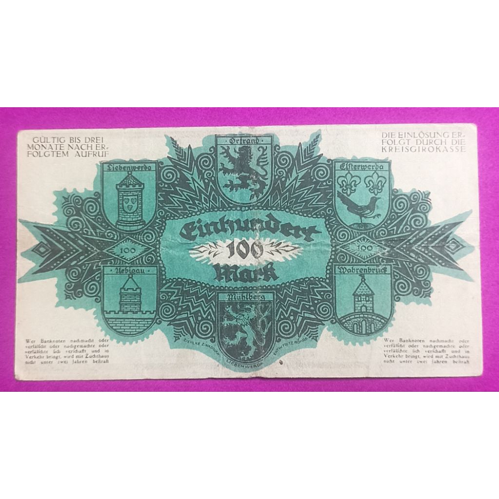 UANG KERTAS JERMAN 1OO MARK