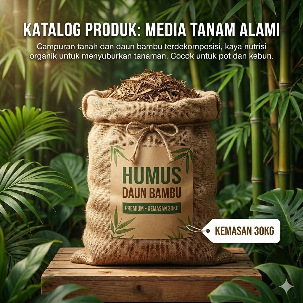 SK - Kompos Daun Bambu Kering Kemasan 30Kg Pupuk Kompos Humus Daun Pupuk Organik Media Tanam Humus D