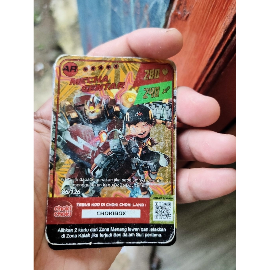kartu foil Mosta galaxy Card x choki-Choki boboiboy  mecha gentar(harga satuan)