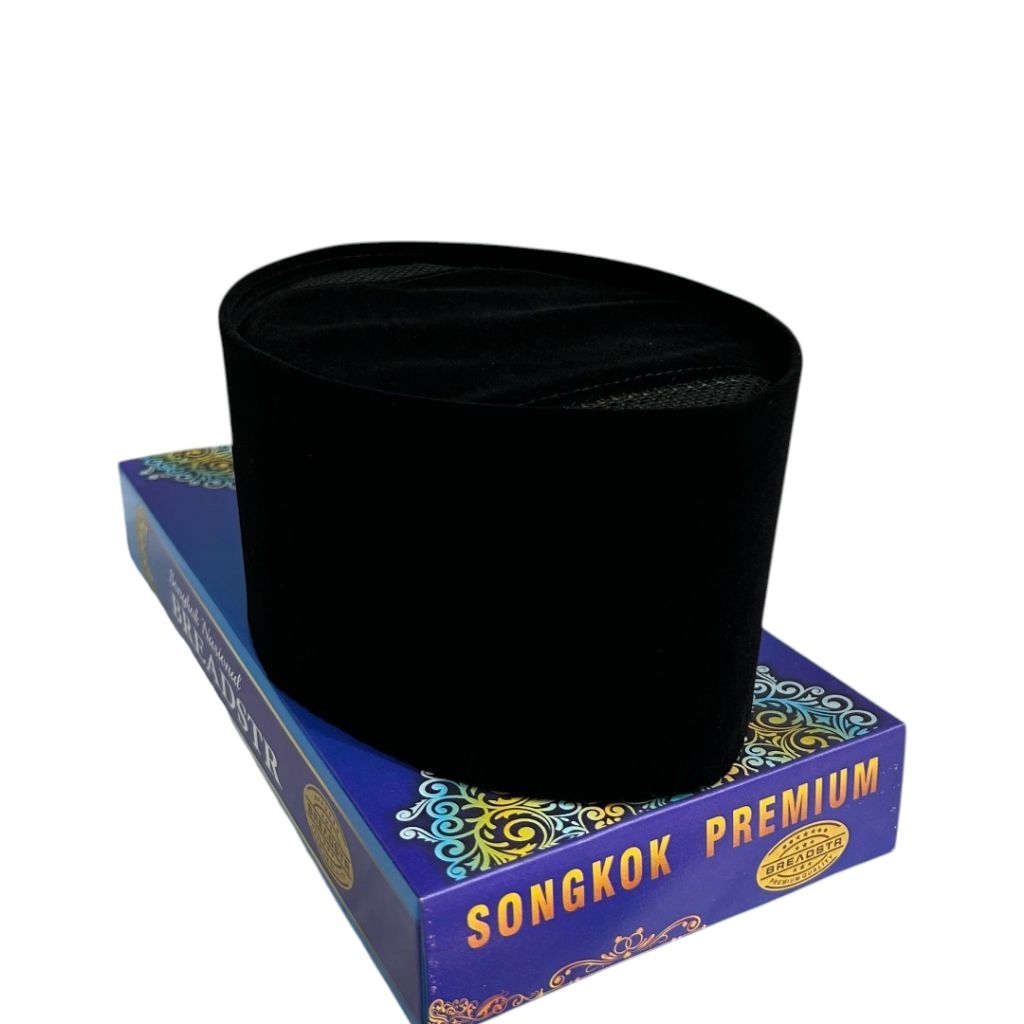 Peci Songkok Kopiah Hitam POLOS AC Tinggi 9cm - Peci Pria Model Terbaru Songkok Anak Laki-laki SHOLA