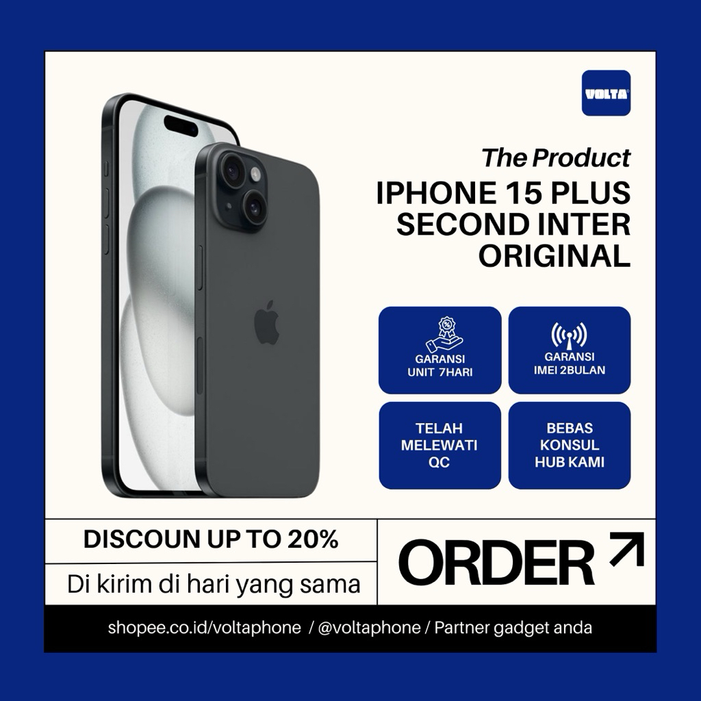 iPhone 15 Plus Second inter original 128GB/256GB