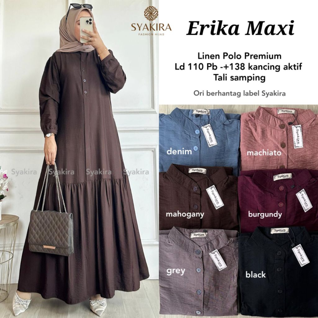 ERIKA DRESS / GAMIS POLOS REMPEL / GAMIS SIMPLE by SYAKIRA