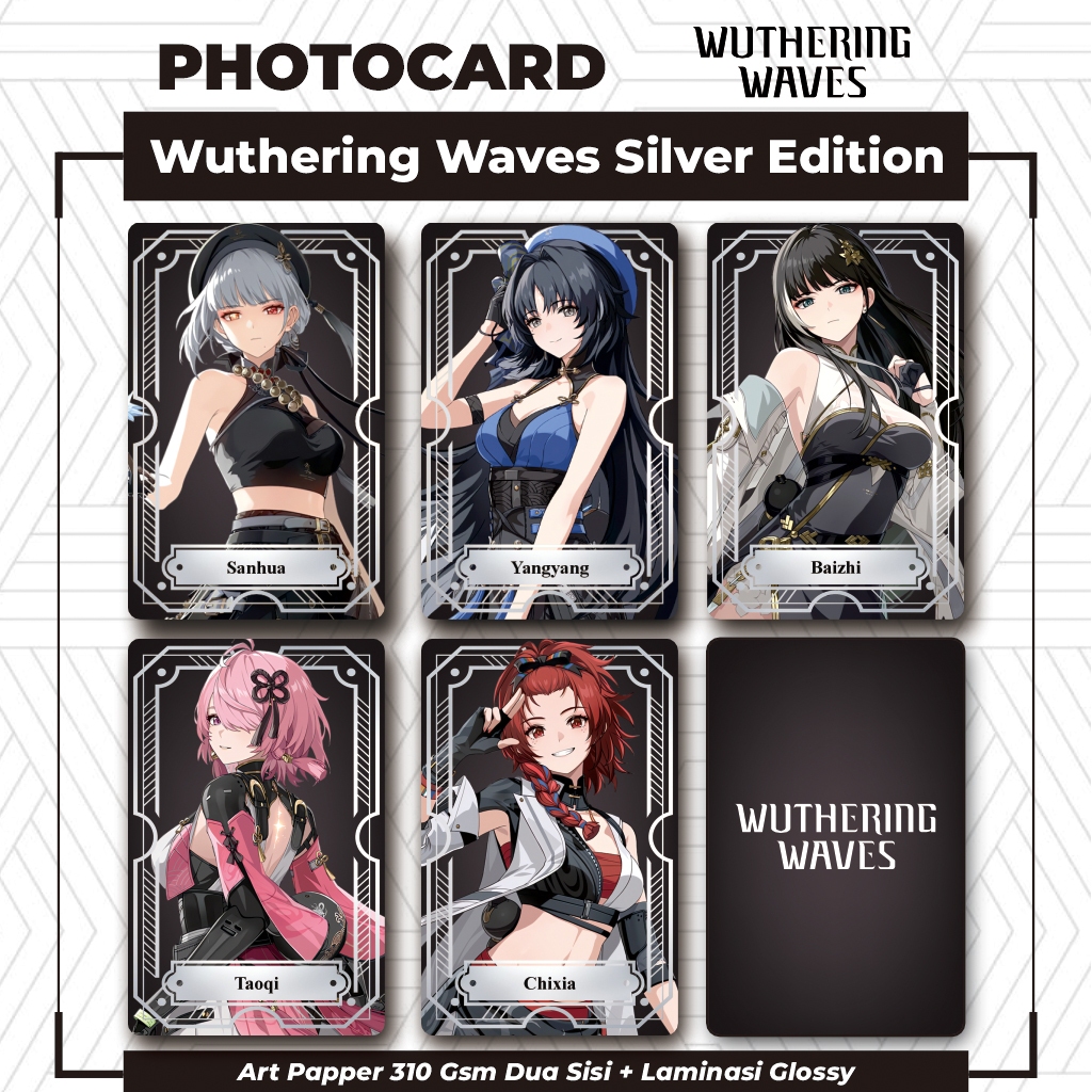 PHOTOCARD WUTHERING WAVES SILVER FRAME EDITION LAMINASI GLOSSY 2 SISI