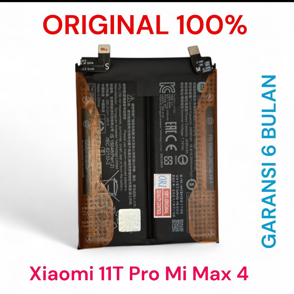 Battery Mi11T Pro 11t Pro Mi Mix 4 Mix4 BM58 Original