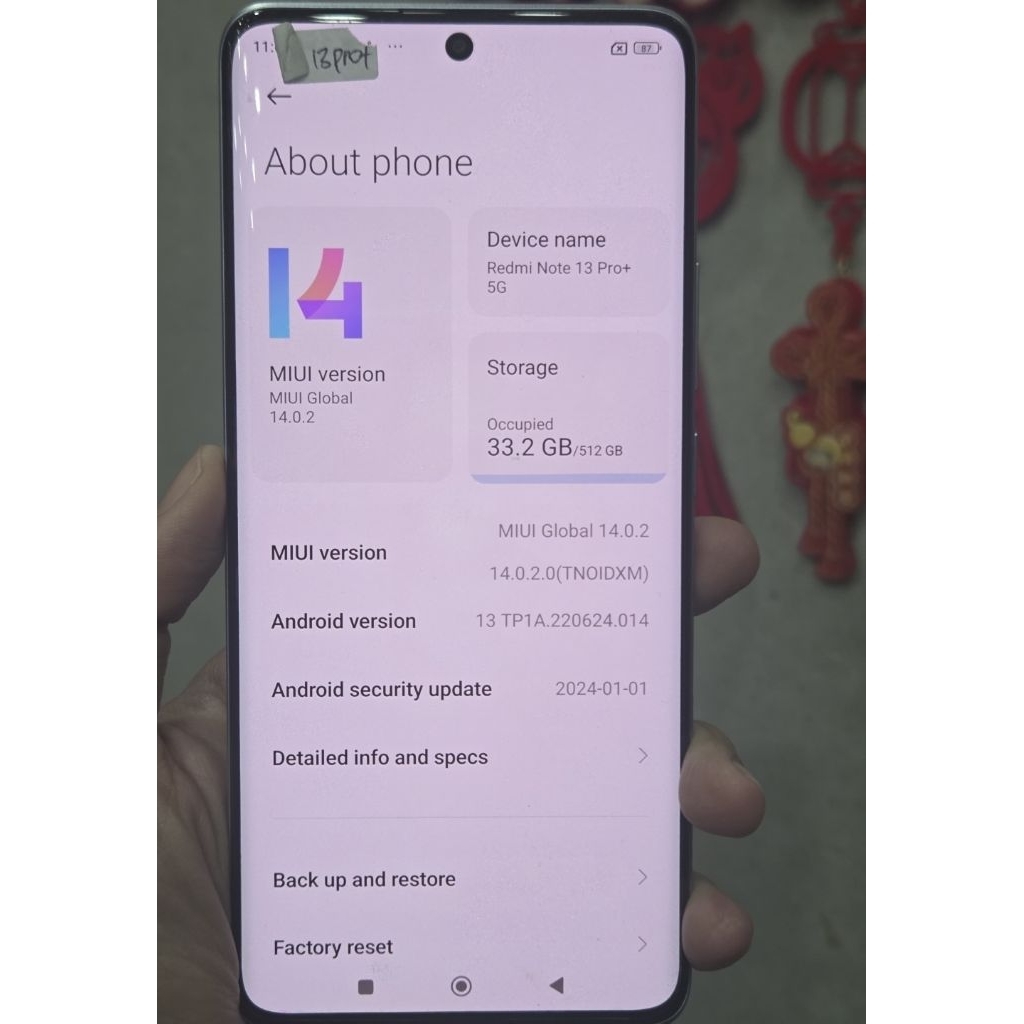 SECOND XIAOMI NOTE 13 PRO PLUS 5G 12+12/512GB