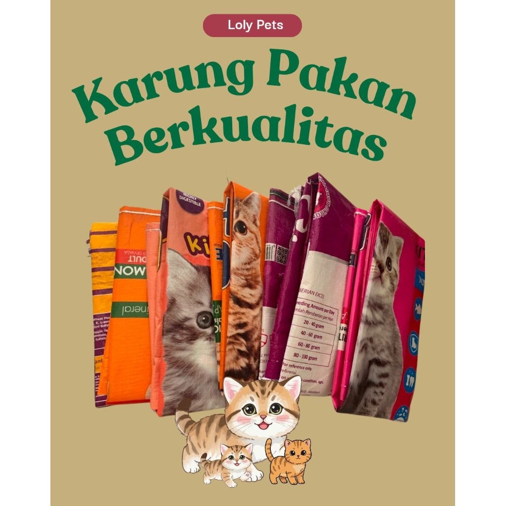 Karung Bekas Pakan Kucing/Karung Pakan Berat 20kg/Loly Pets