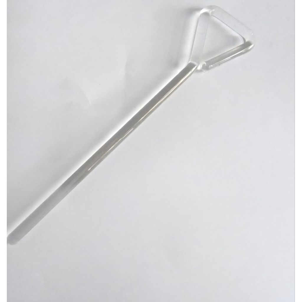 Batang pengaduk kaca segitiga laboratorium