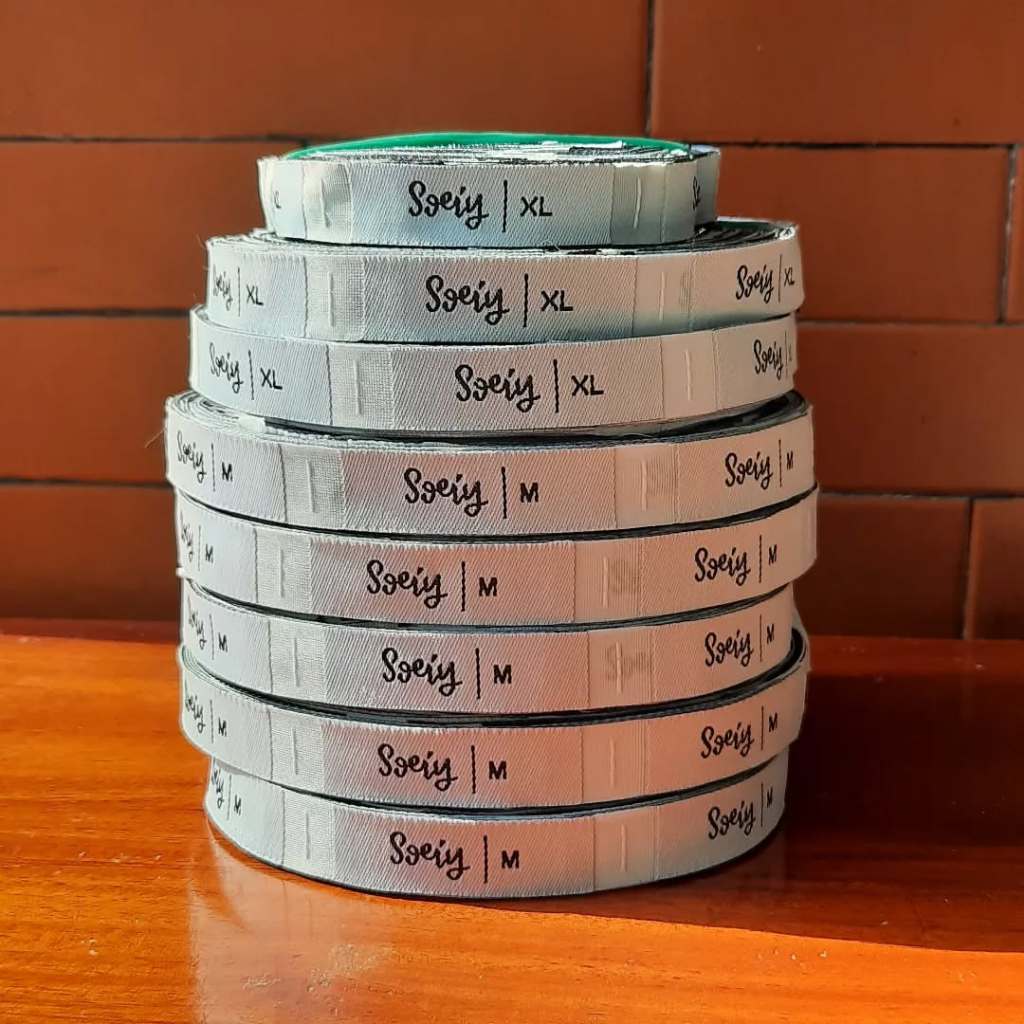 [ minimal order 100lusin ] label woven bordir custom, woven rajut label, label baju / hijab / kaos /