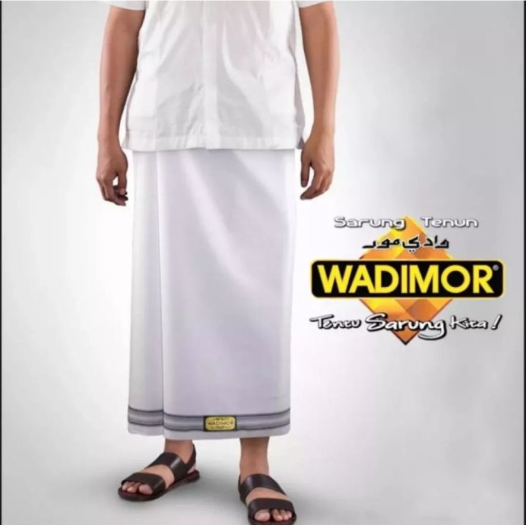Sarung WADIMOR Putih Polos Dewasa Original Tenun Premium