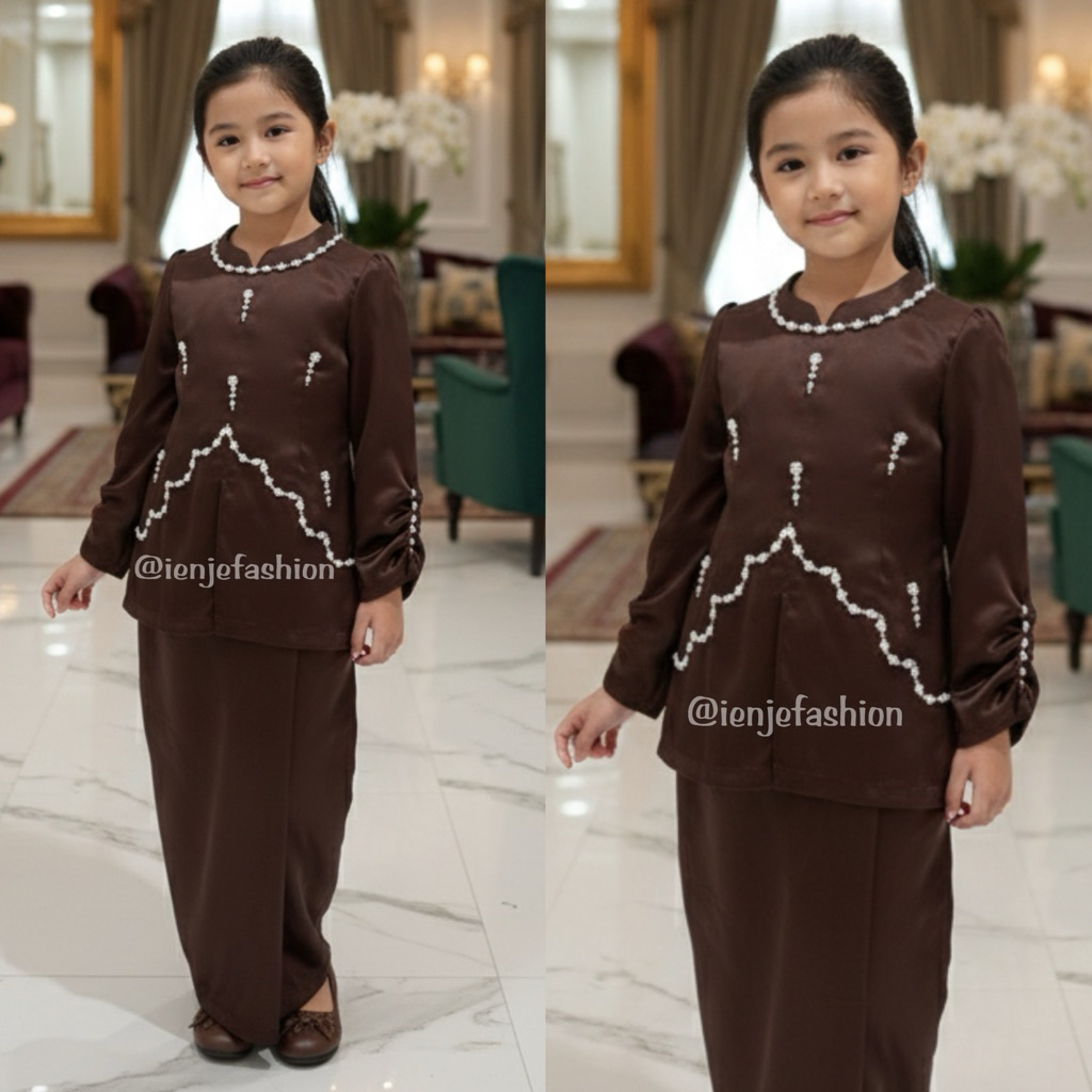 April baju kurung anak // one set kurung malay anak // setelan kurung Malaysia anak