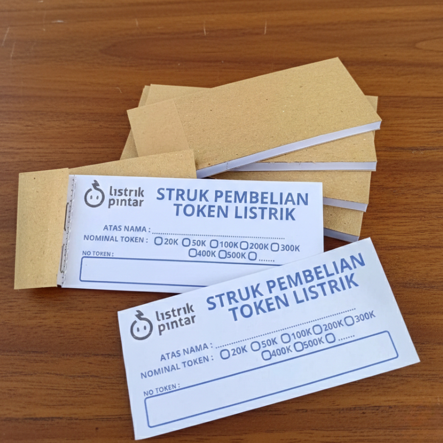 struk pembelian token listrik pulsa sudah ada lubang sobek 1 buku isi 50 lembar