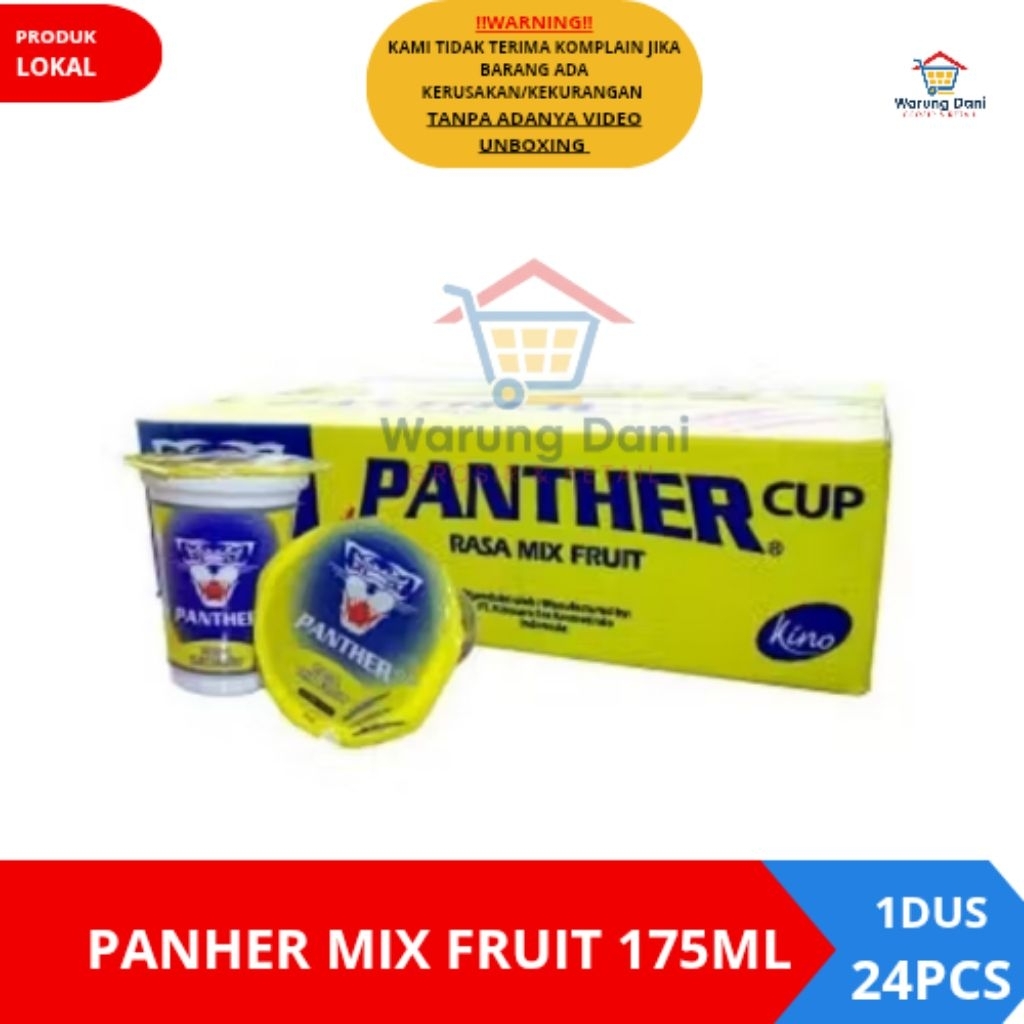 Panther Gelas Minuman Energy Drink Rasa Mix Fruit 175ml - 1 Dus 24 Pcs Cup Kino