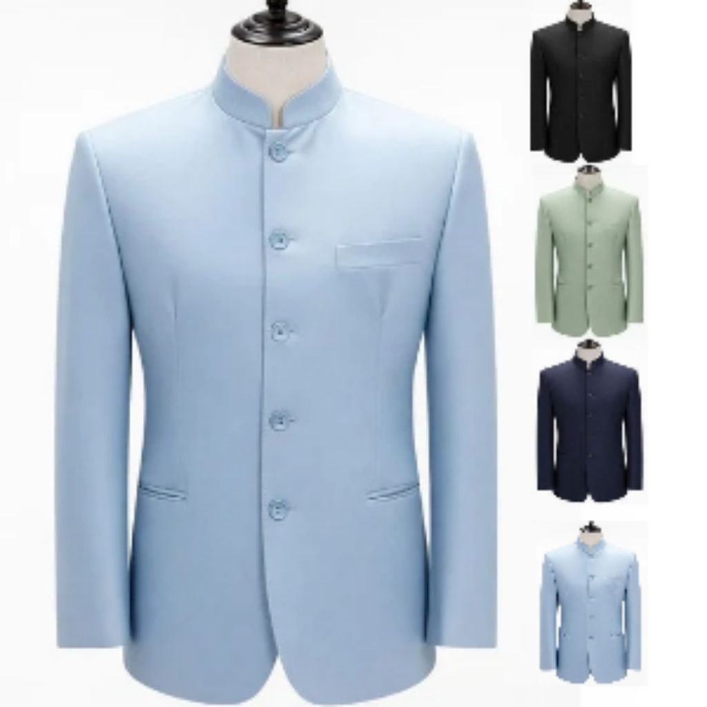 Jas Semi Koko Pria Dewasa Jasko Polos Motif Saku Tanpa Tutup
