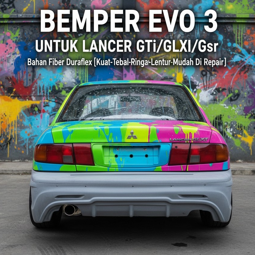 [READY] Bodykit Belakang Full Bumper Evo 3 Body Kit Grade-A LANCER GTi/GLXi/Gsr