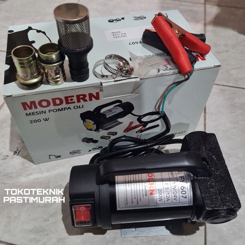 Mesin Pompa Oli Listrik MODERN FY-608 FY608 / DC Aki FY-607 ACCU FY-607