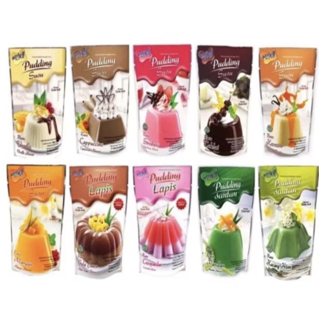 NUTRIJELL PUDING SUSU SANTAN 145 GRAM ALL VARIANT RASA BUAH NUTRIJEL MANGGA VANILA COKLAT CAPPUCINNO