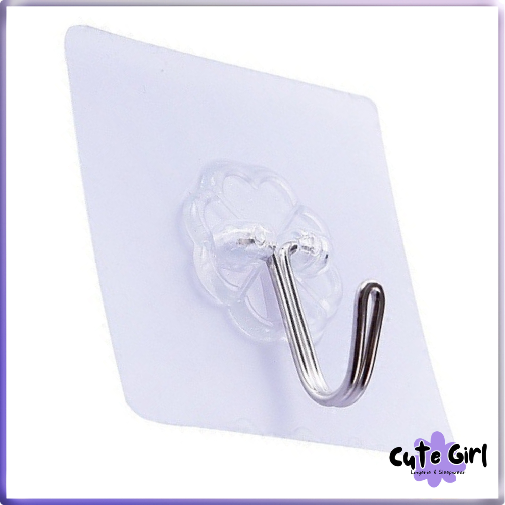 CuteGirl HL0058 Gantungan Hook Tempel Steaker Transparan Magic Cantolan Baju Murah Y4180