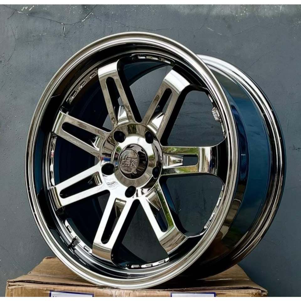 VELG MOBIL RING 17 BARU BLACK CHROME LOBANG 5X114,3 DISIANTAR