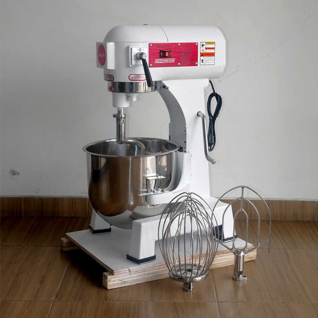 GOMESIN  Mixer Planetary 20 Liter GM-B20 Kapasitas 2-4KG Tepung - Mesin Pengaduk Adonan Roti & Cake 