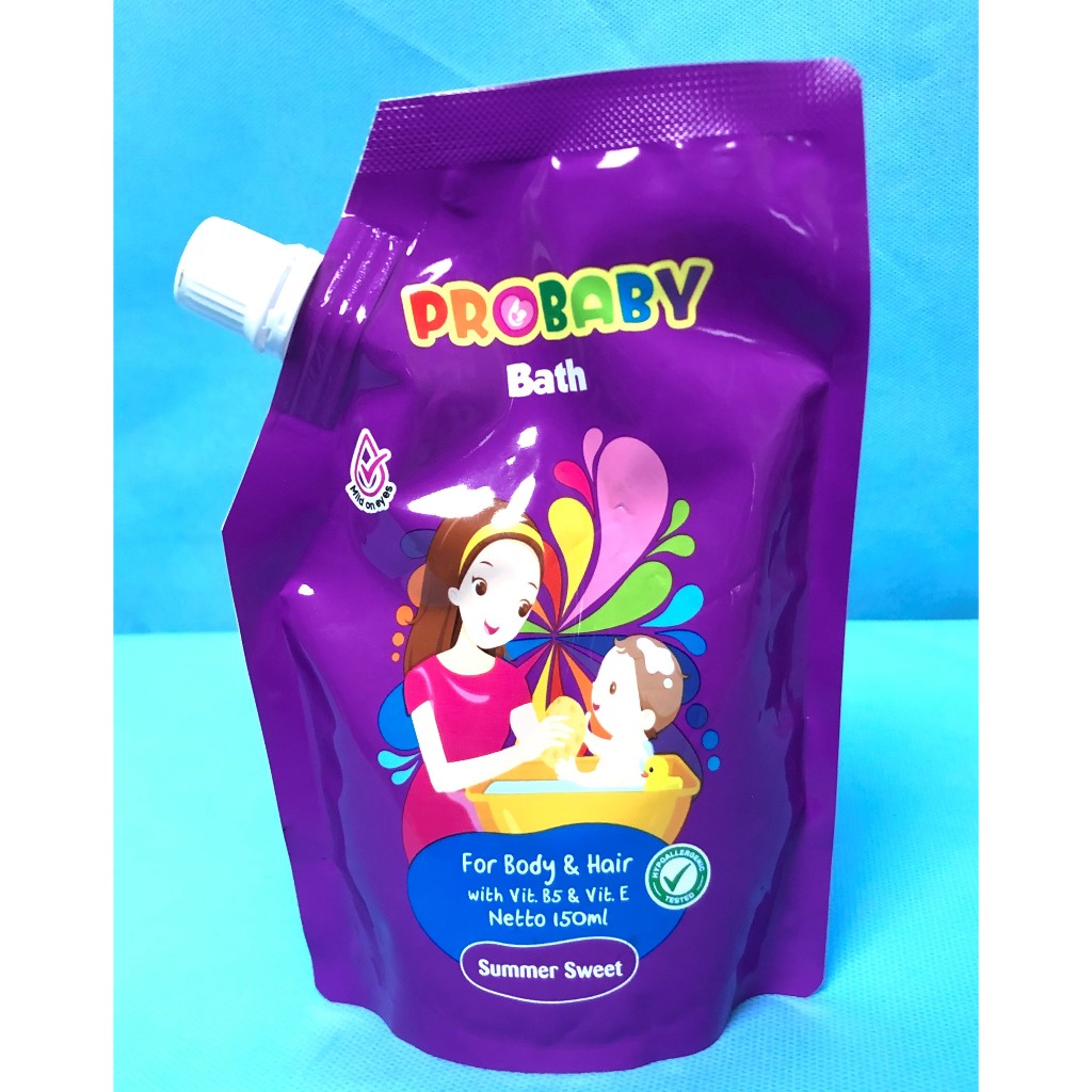 Probaby Bath Summer Sweet Kaya Vitamin 150ml Refill Sabun & Shampo Bayi 2in1 Pouch