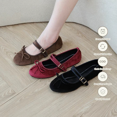 Donatello - Sepatu Flatshoes Wanit Sepatu Kerja Bahan Suede