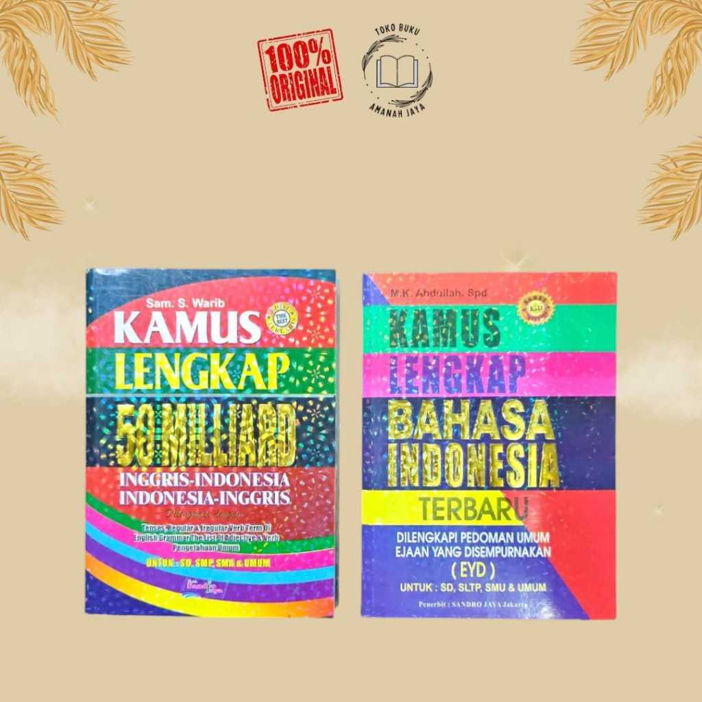 Paket 2 Buku Kamus Ukuran Besar Bahasa Indonesia dan Kamus Bahasa Inggris Untuk Anak SD-SMA