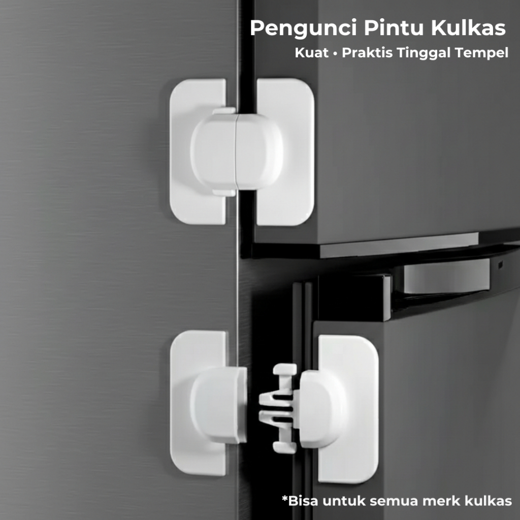 Pengunci Kulkas Yang Kuat - Alat Pengunci Kulkas Dari Anak-anak - Pengaman Pengait Pintu Kulkas