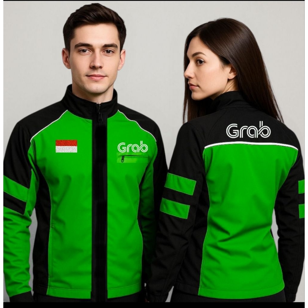 jaket grab Jangkis racing waterproof bahan taslan pria wanit