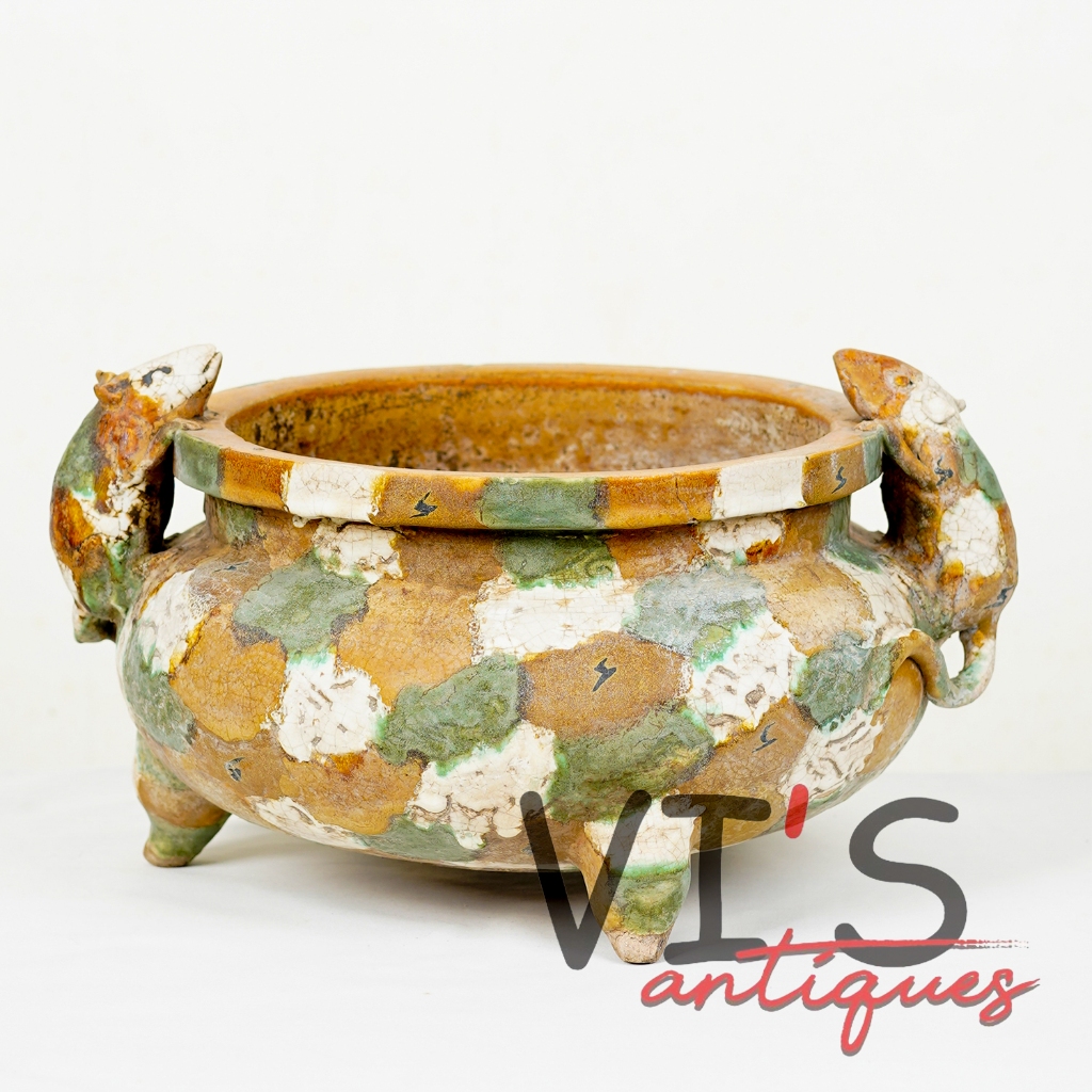 Pot Bakar Dynasty Dupa Tikus Guci Keramik Antik Kuno Asli Cina