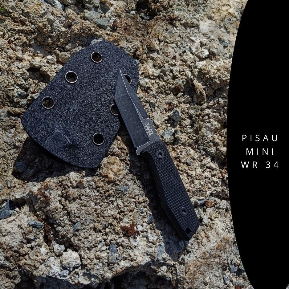 Pisau Tactical Kydex WR 34 Mini / Pisau WR Tactical Outdoor + Holster Dan Teklock / Pisau Camping Su