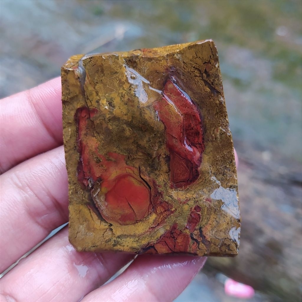 (BISA COD) Bahan Lempengan Batu Akik Pancawarna Garut Motif