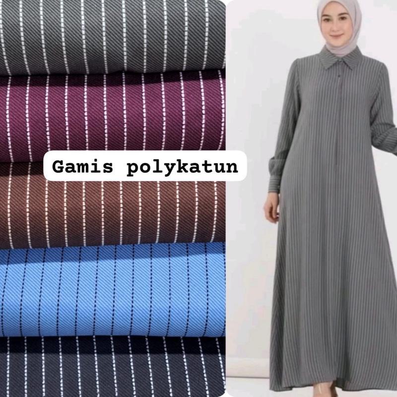Gamis Katun Stripe Elvara - Gamis Stripe Wanita Elegan Terbaru 2026 BAHAN KATUN POLYMICRO