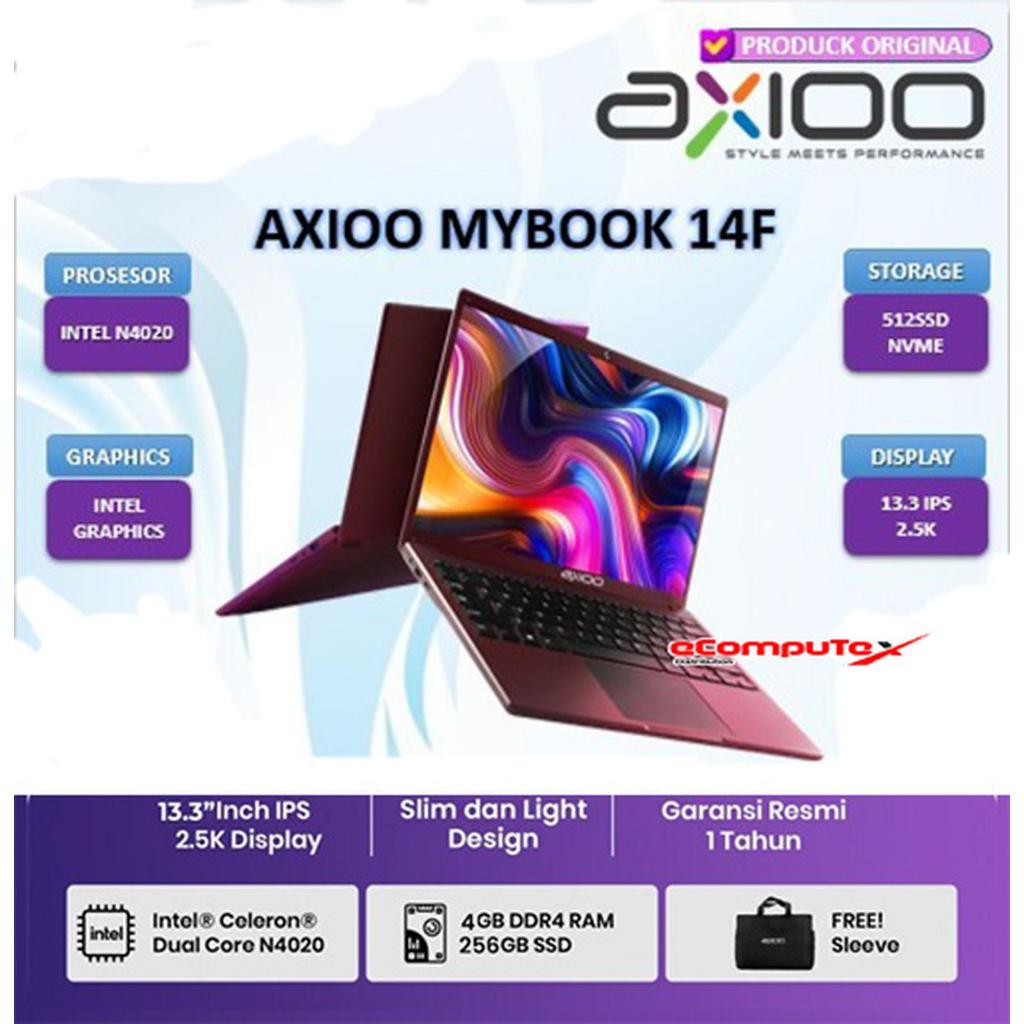 Axioo MyBook 14F N4020 4GB / 256GB 13.3" Inch IPS - RAM 4GB Resmi