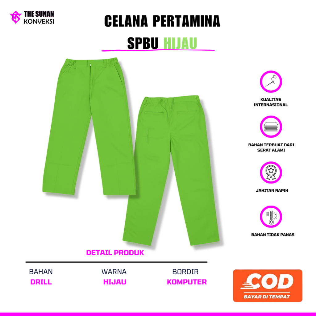 Celana Pertamina Hijau | Celana Spbu | Seragam Spbu | Seragam Pertamina | Celana Spbu Pertamina