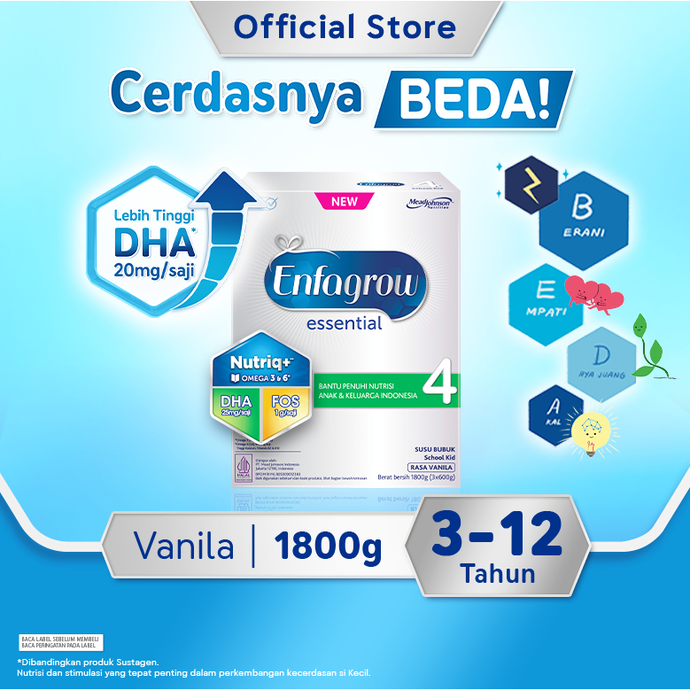 Enfagrow Essential 4 Susu Formula Rasa Vanila 1800gr
