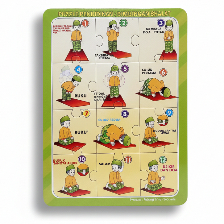 Puzzle / Puzle / Puzel Tata Cara Shalat - Belajar Sholat Untuk Anak