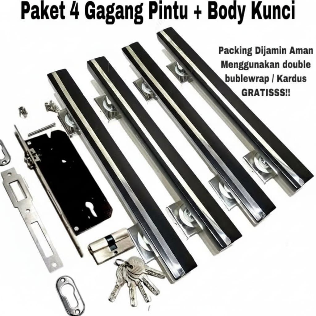 1 Set handle pintu / Gagang pintu / gagang pintu rumah set body kunci panjang 33cm 45cm