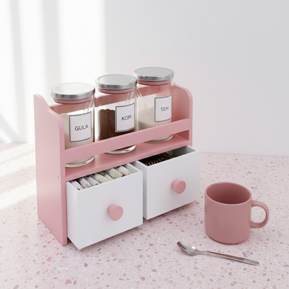 Rak Kopi & Bumbu Dapur Minimalis - Organizer Serbaguna