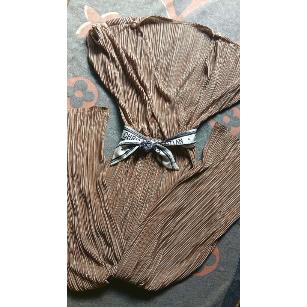 JUMPSUIT PANJANG PLISKET WANITA PREMI