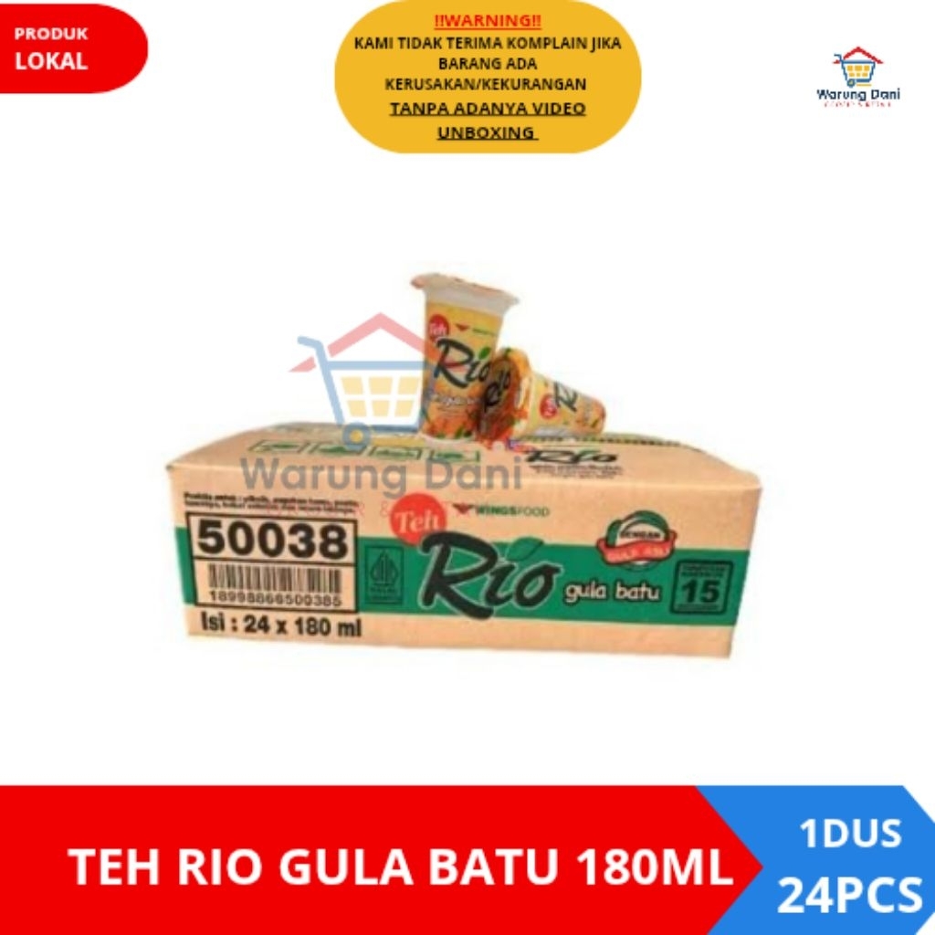 Teh Rio Gula Batu Minuman Teh Gelas - 1 Dus